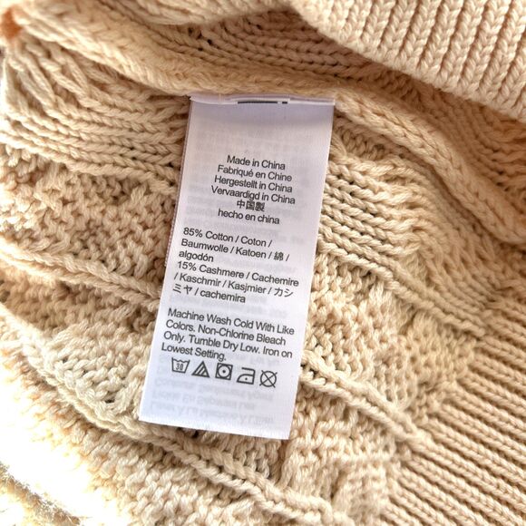 J Crew Cotton/Cashmere  Cable Knit Crewneck Sweater in Cream Col Size XS NEW - Picture 7 of 7